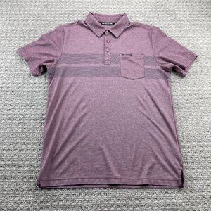 Travis Mathew Golf Shirt Men Medium M Red Embroidered Chest Pocket Casual Sporty